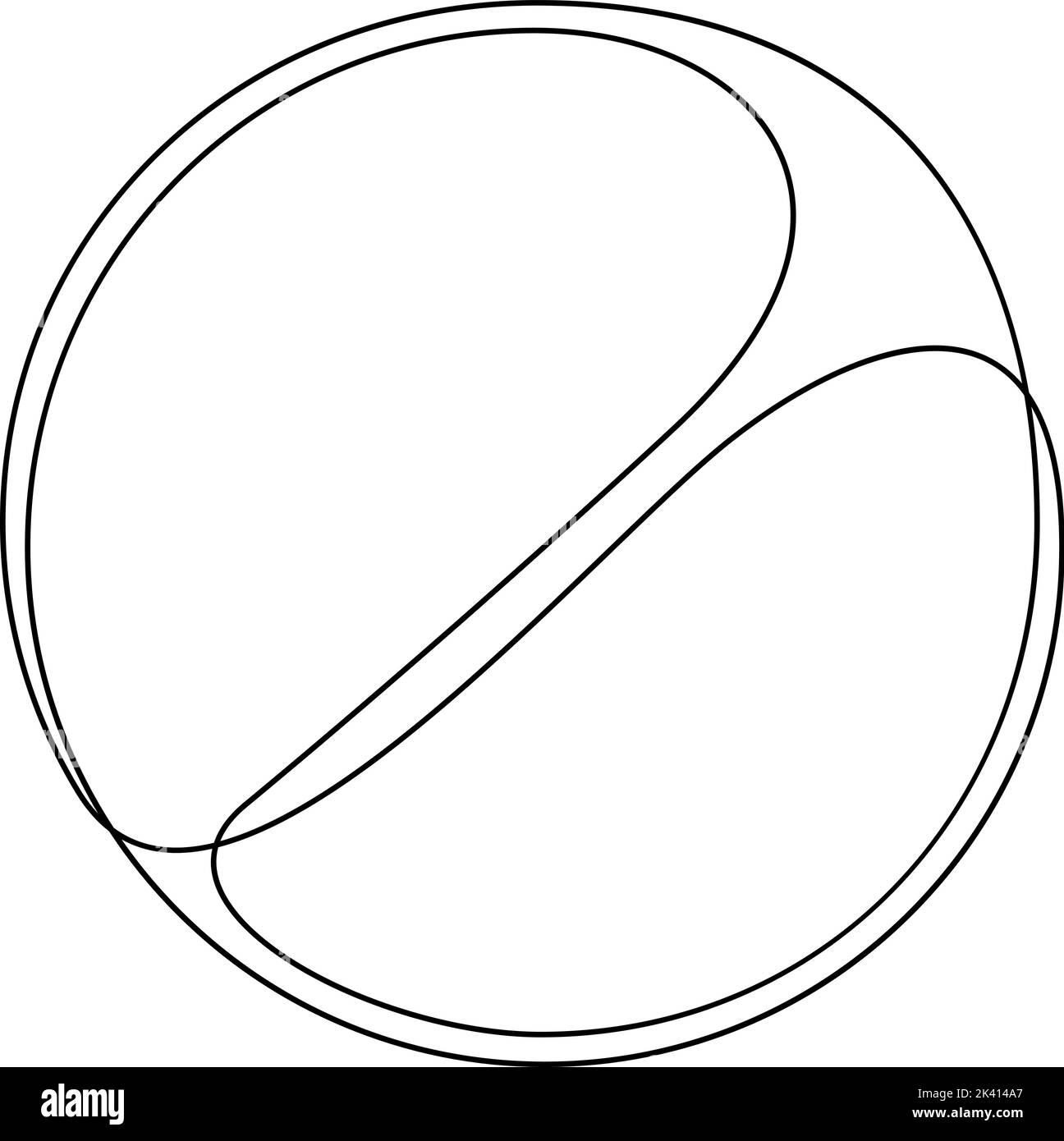 Continuous line drawing of prohibition sign. Ban sign vector illustration Stock Vector