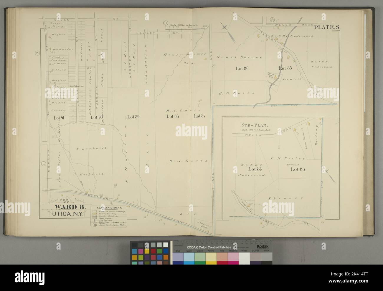 Part of Ward 8. Cartographic. Atlases, Maps. 1883. Lionel Pincus and Princess Firyal Map Division. Utica (N.Y.) Stock Photo