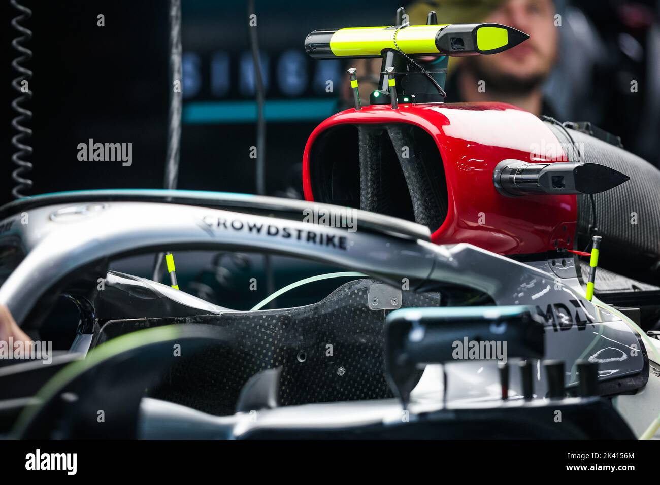 Air intake of the Mercedes AMG F1 Team W13, mechanical detail, during the Formula 1 Singapore Airlines Singapore Grand Prix 2022, 17th round of the 2022 FIA Formula One World Championship from September 30 to October 02, 2022 on the Marina Bay Street Circuit, in Singapore - Photo: Florent Gooden / Dppi/DPPI/LiveMedia Stock Photo