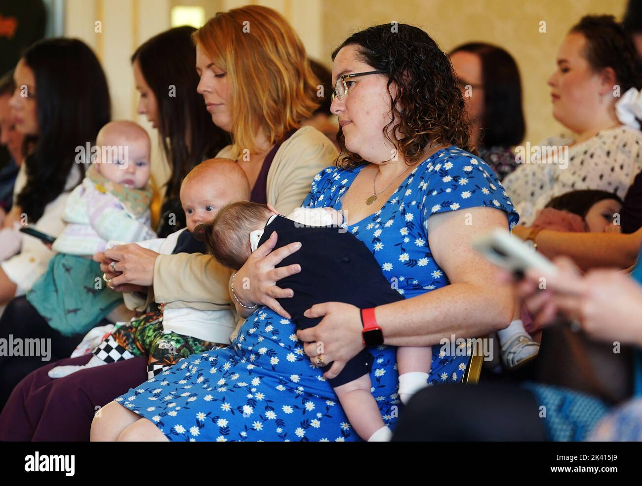 Sonya Quinn feeds her five month old son Andrew Whyte, from Mullingar