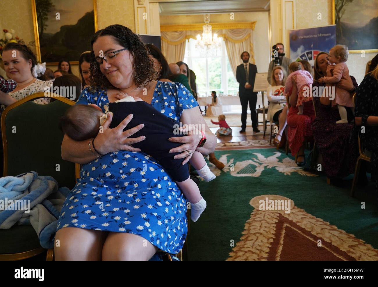 Sonya Quinn feeds her five month old son Andrew Whyte, from Mullingar