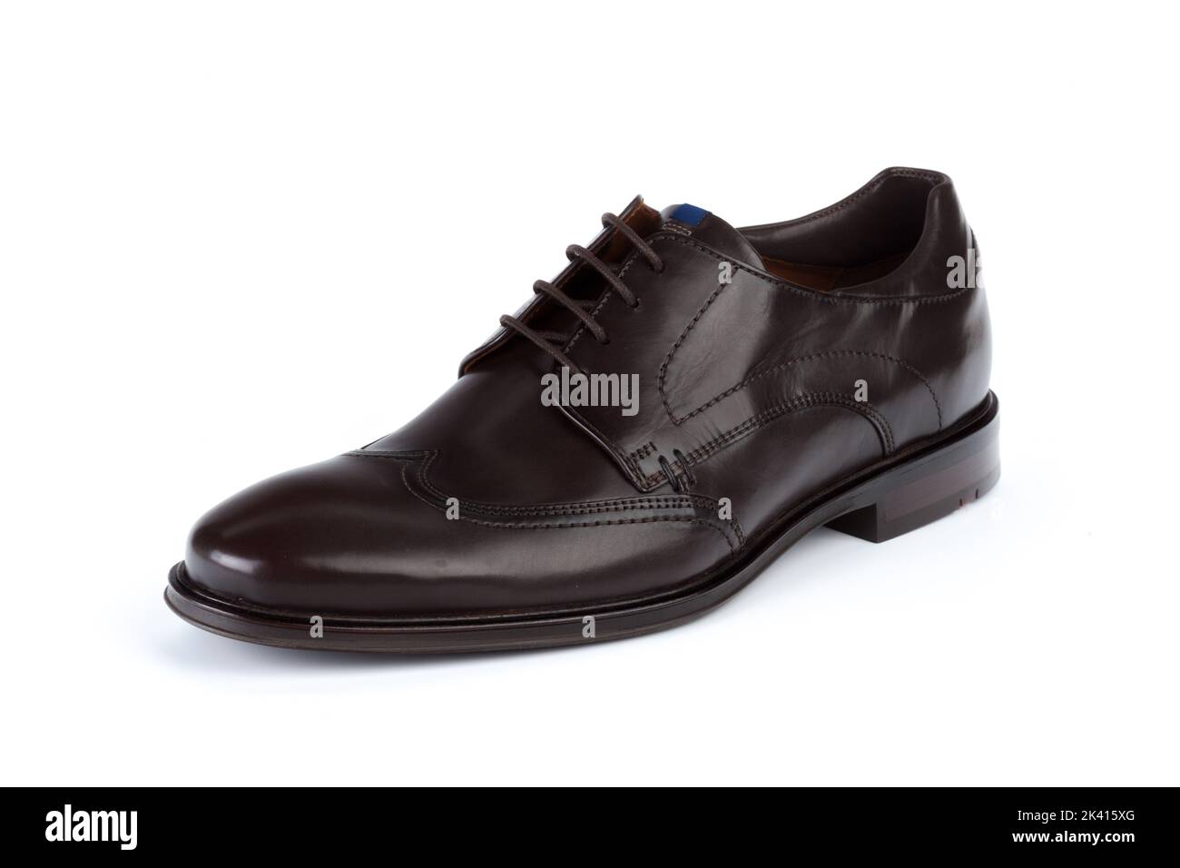 Black leather formal male shoes isolated on white background Stock ...