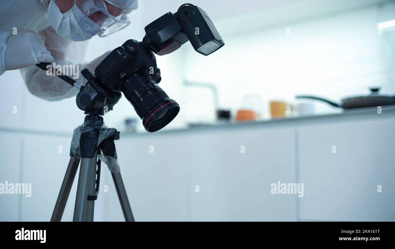 Crime Scene Site Police Photographer Forensic Scientist Murder Collect Evidence Stock Photo Alamy