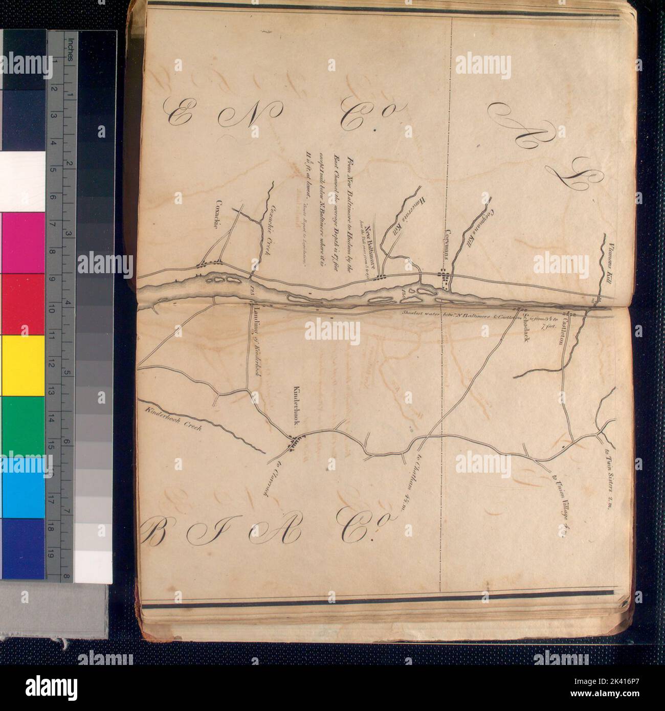 Map of the Hudson from Coxackie to Castleton. Bridges. Cartographic