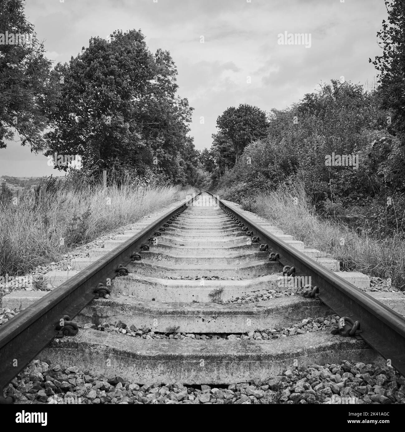 A disused train track in somerset stock photo alamy