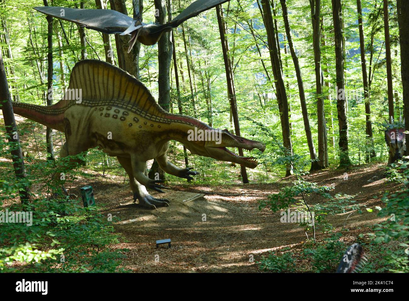 Model of a dinosaur in Dino Parc in Rasnov, Romania Stock Photo