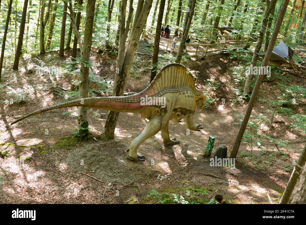 Model of a dinosaur in Dino Parc in Rasnov, Romania Stock Photo