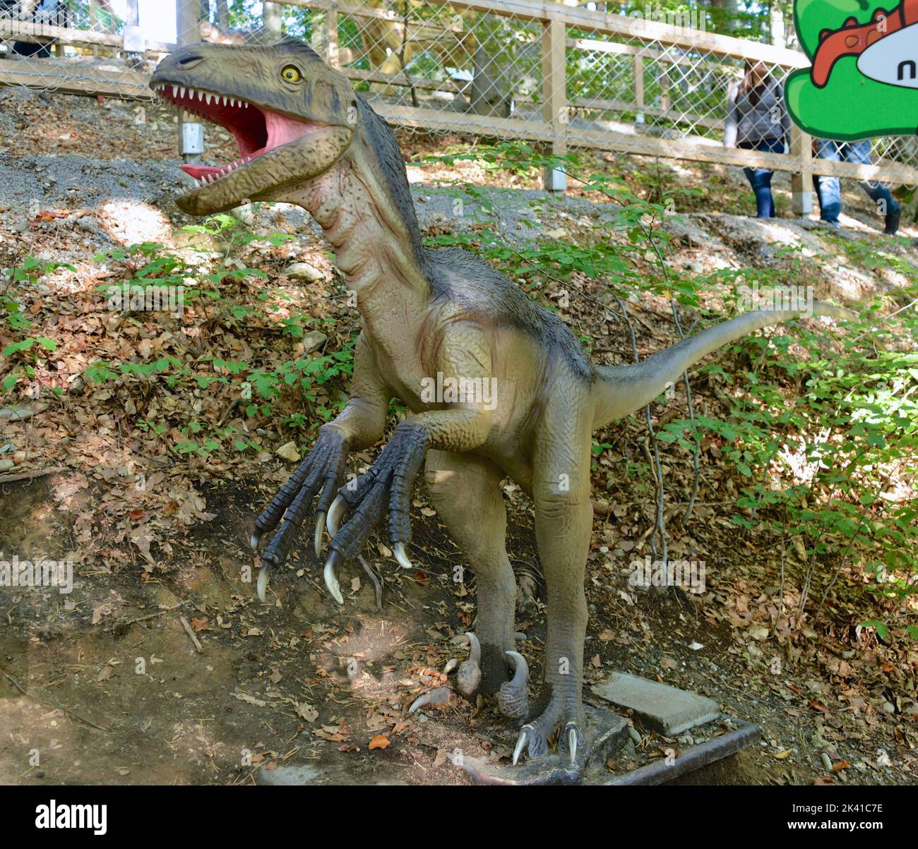 Model of a dinosaur in Dino Parc in Rasnov, Romania Stock Photo