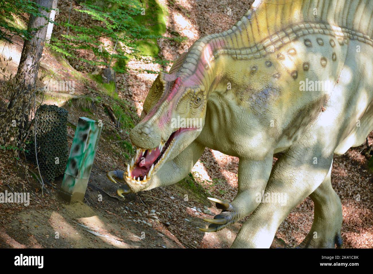 Model of a dinosaur in Dino Parc in Rasnov, Romania Stock Photo