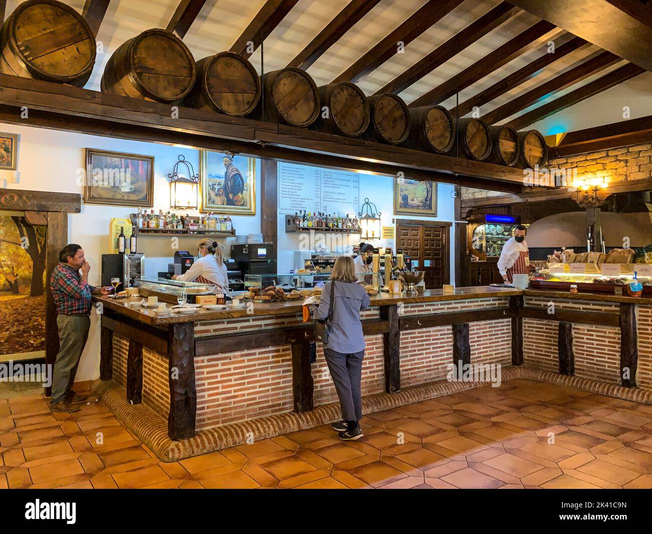 Spain. Roadside Rest Stop Cafe en Route between Madrid and Burgos. Stock Photo