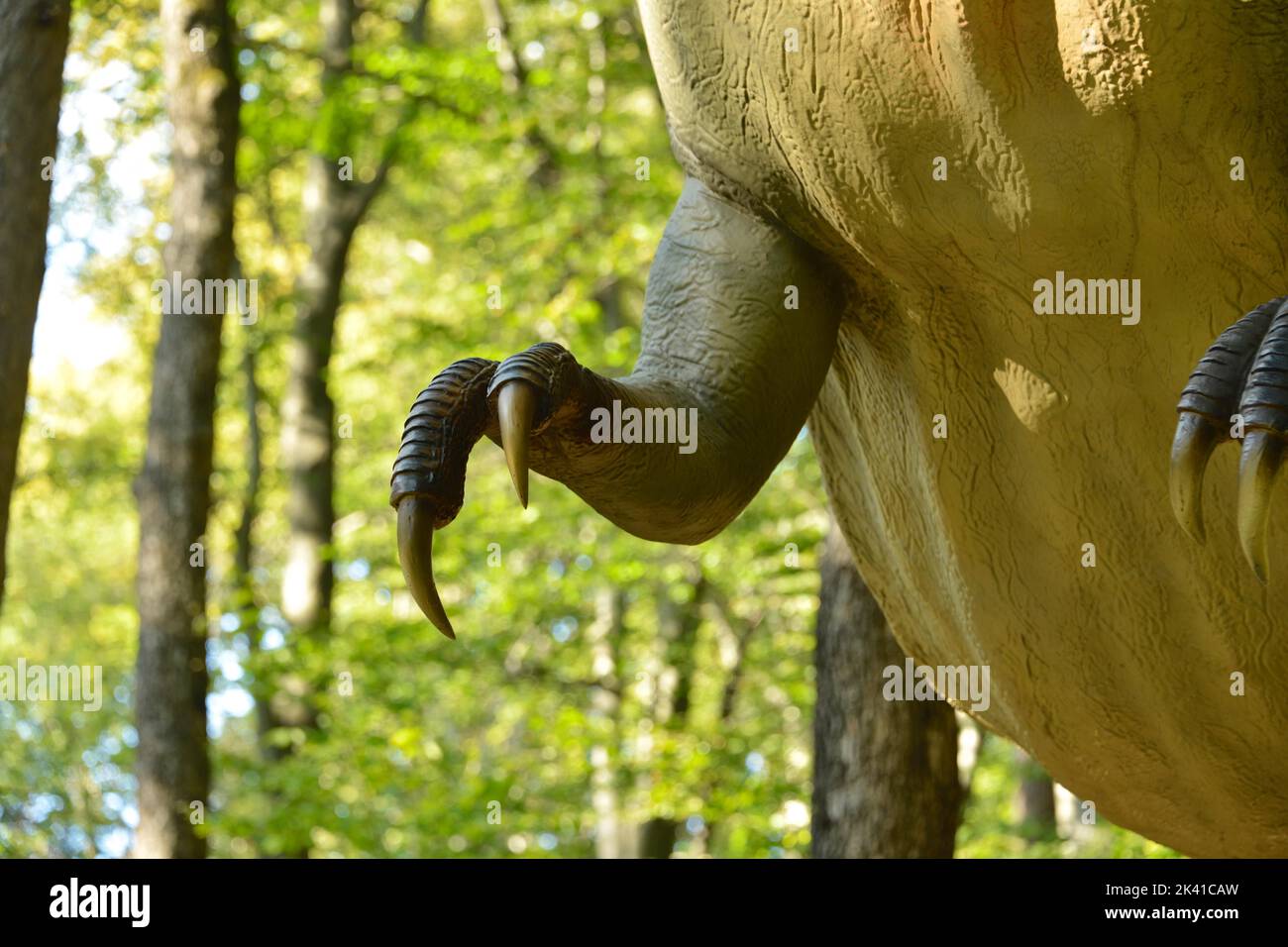 Model of a dinosaur in Dino Parc in Rasnov, Romania Stock Photo