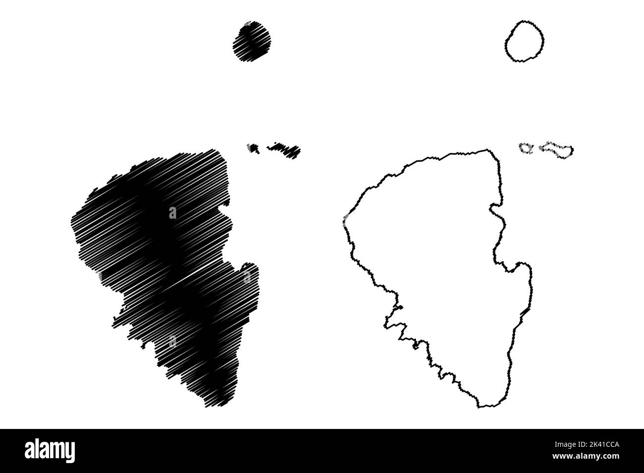 Lihir Group islands (Papua New Guinea, Pacific Ocean, Bismarck Archipelago) map vector illustration, scribble sketch Lihir, Niolam, Mali, Sanambiet, M Stock Vector