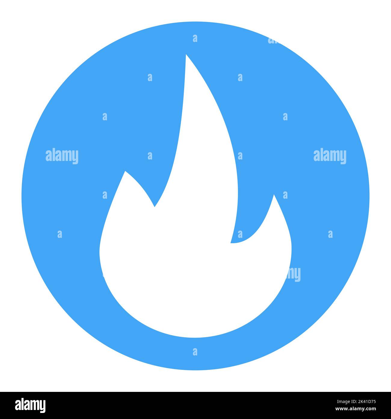 Blue gas icon, flame propane logo, burner power oven combustion Stock Vector