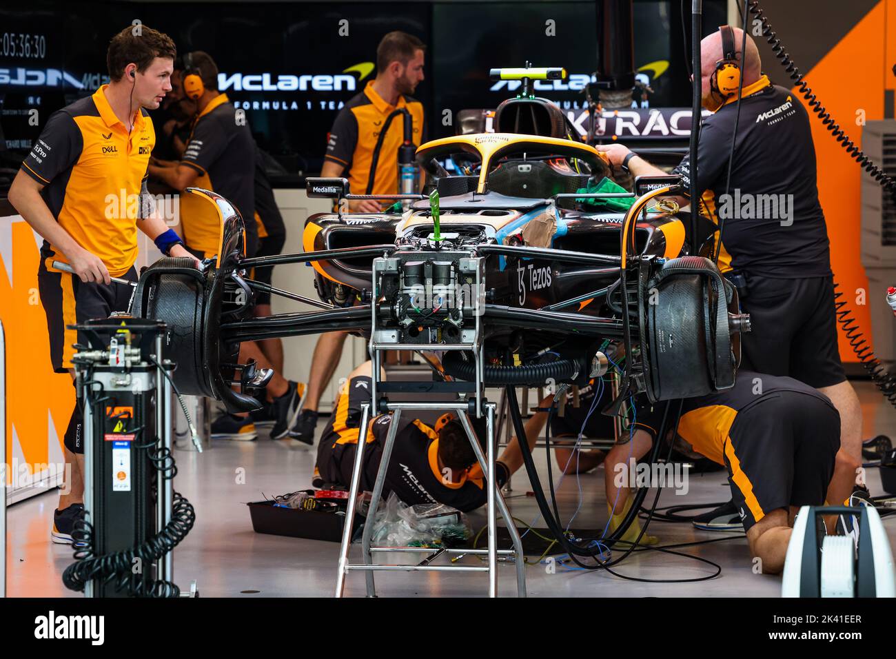 McLaren F1 Team MCL36, mechanical detail in the garage, box, during the ...