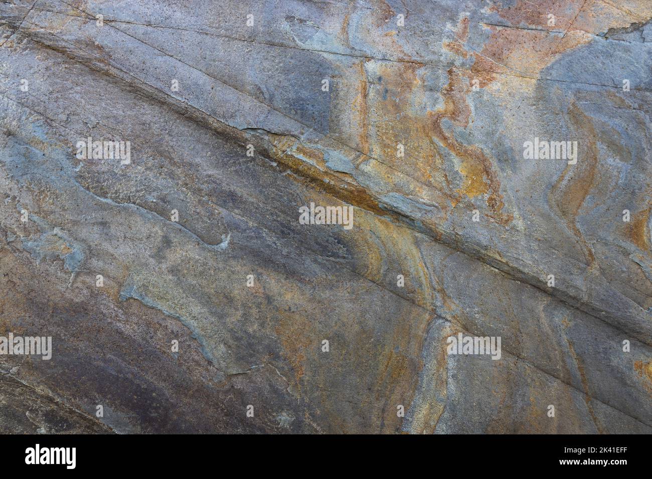 Rusty metal background with corrosion and deep crack on the texture of the surface Stock Photo