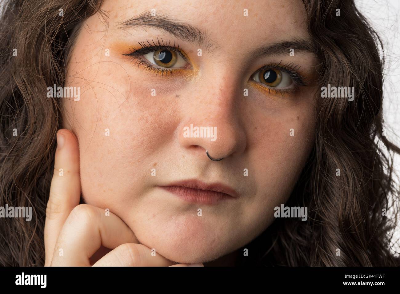 Woman finger eye close up hi-res stock photography and images - Alamy