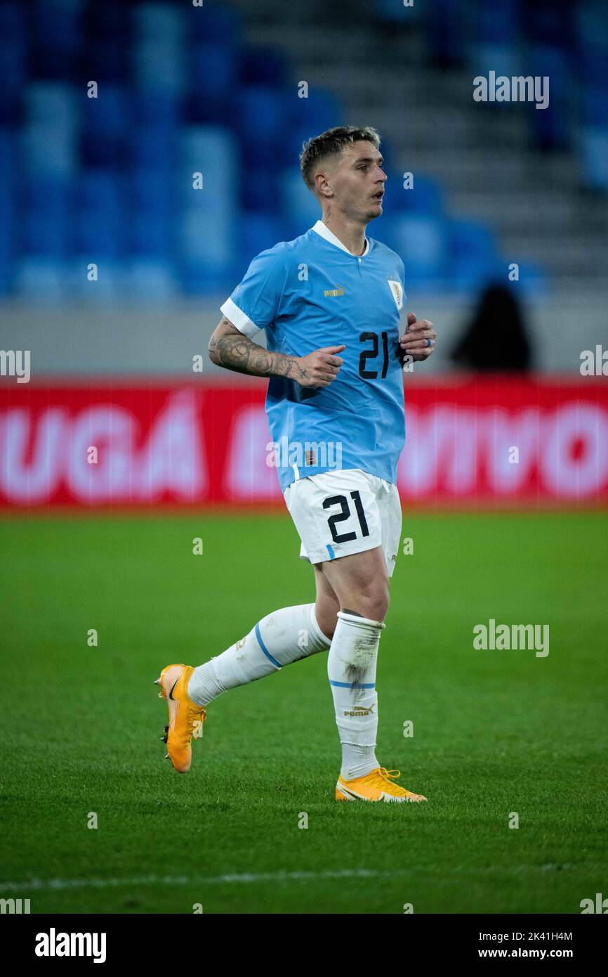 BRATISLAVA, SLOVAKIA - SEPTEMBER 27: Guillermo Varela of Uruguay control ball during the international friendly match between Uruguay and Canada  at T Stock Photo