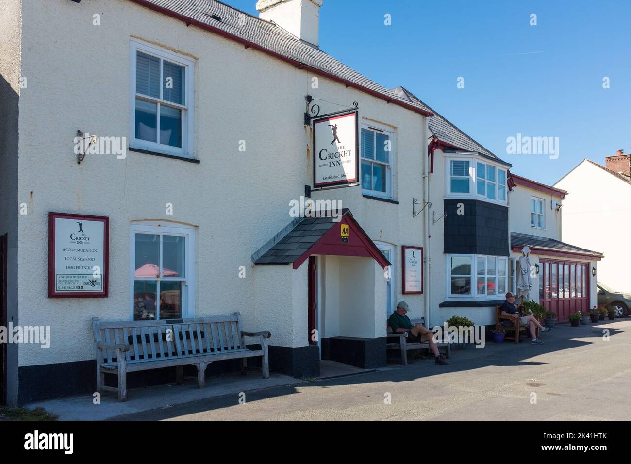 The Cricket Inn pub in the fishing village of Beesands, Start Bay near Kingsbridge, Devon Stock Photo