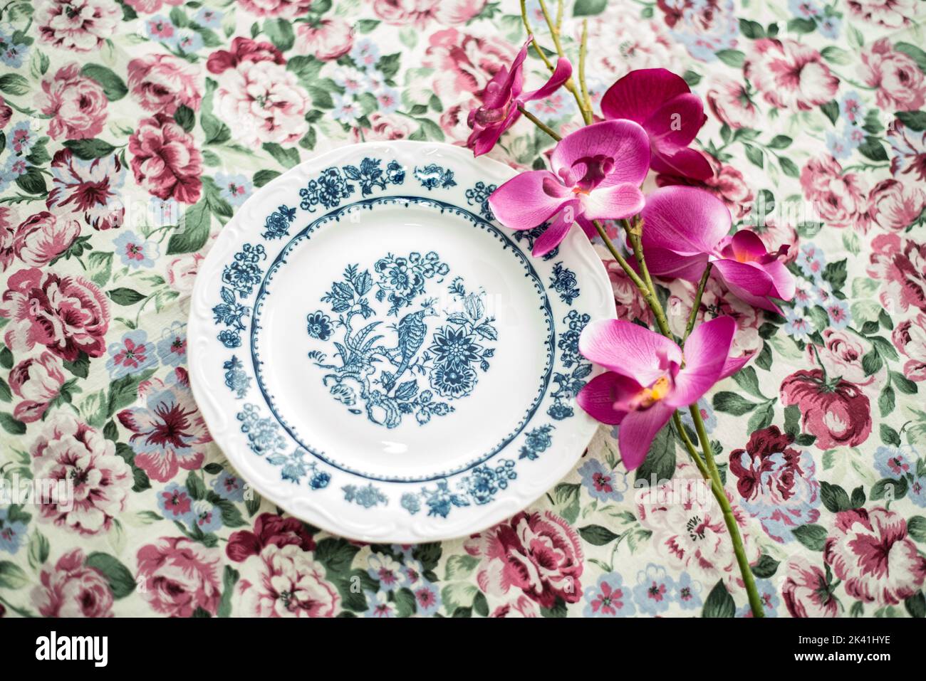 Vintage dinner plate Stock Photo Alamy