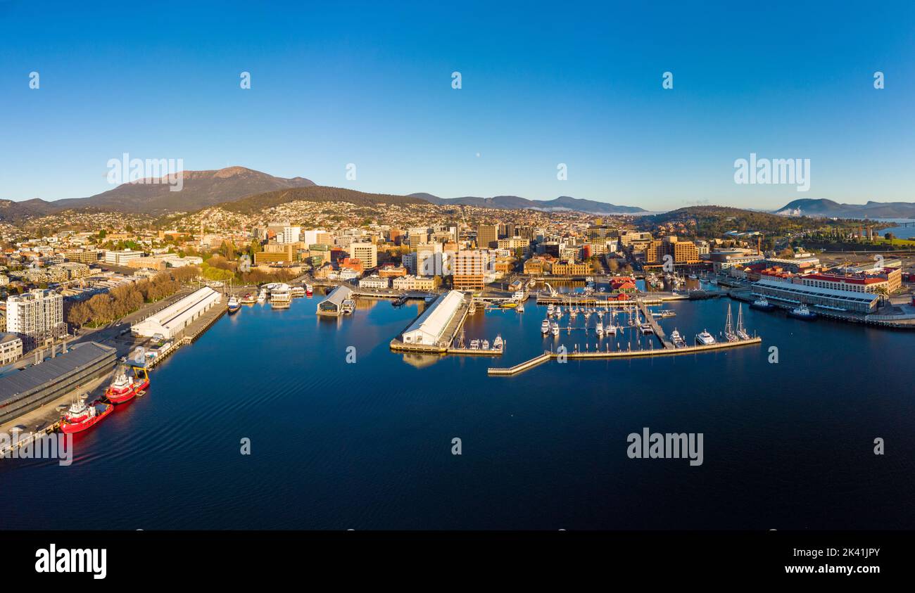 Hobart CBD and Waterfront in Tasmania Australia Stock Photo Alamy