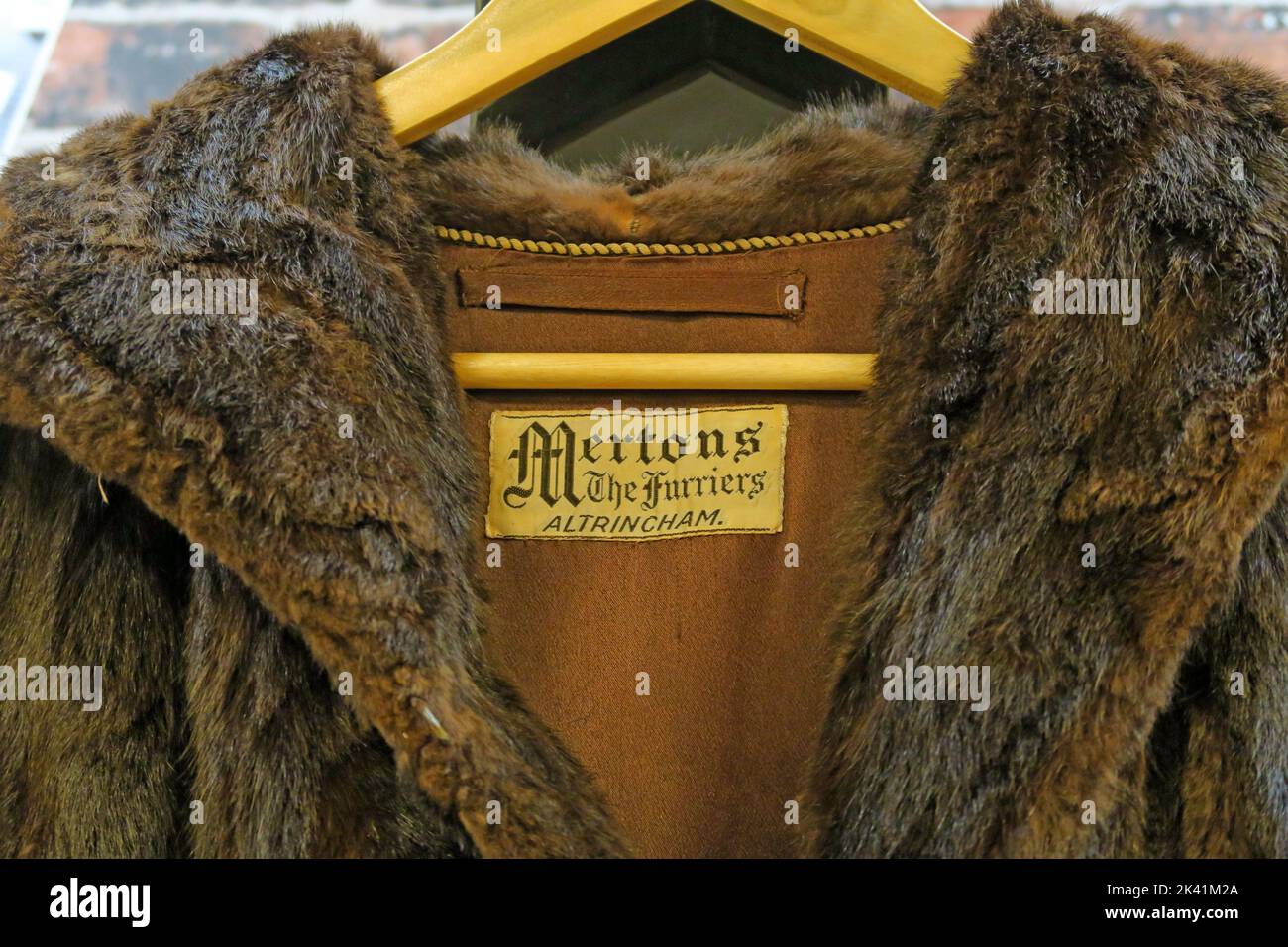 Mertons The furriers, fur coat, from Altrincham, Trafford, Greater Manchester, England, UK, Stock Photo
