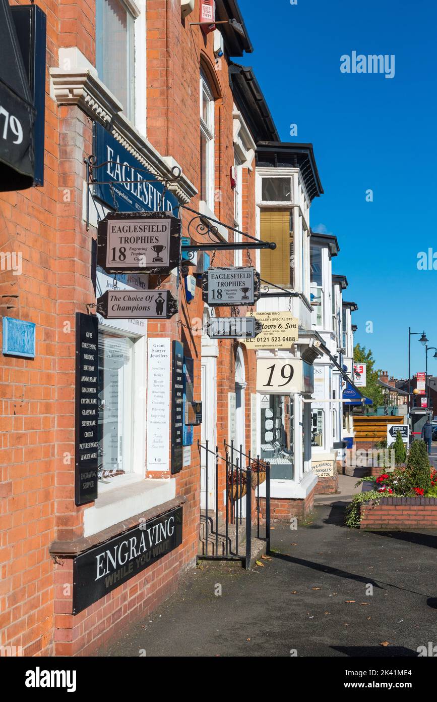 Row of shops and offices in Vyse Street in the Jewellery Quarter in Hockley, Birmingham, UK Stock Photo