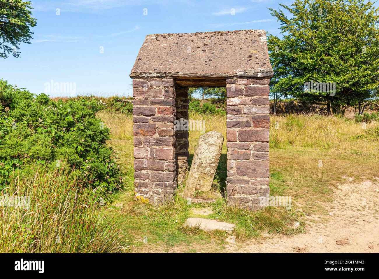 The Caractacus Stone (or Caratacus Stone), thought to date from the 6th century, on Winsford Hill in Exmoor National Park, Somerset UK Stock Photo