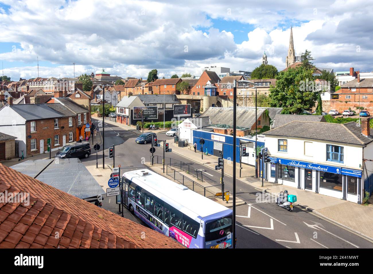 Aerial view from NCP Osborne Street Car Park, Osborne Street, Colchester, Essex, England, United Kingdom Stock Photo