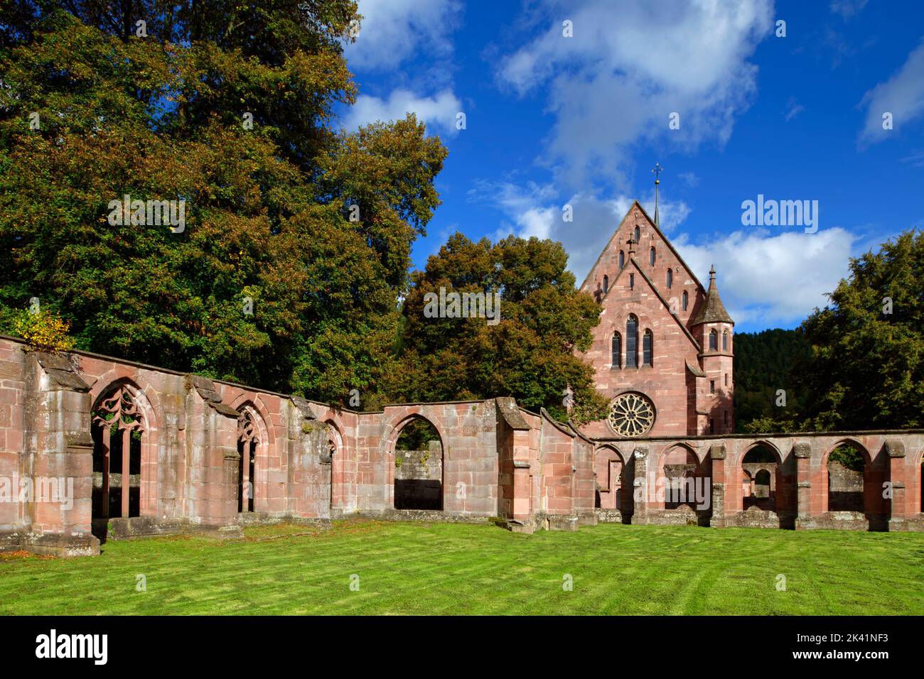 Hirsau abbey (former benedictine abbey): ruins of cloister and Lady chapel ,  near Calw in Northern Black Forest, Baden-Württemberg, Germany Stock Photo