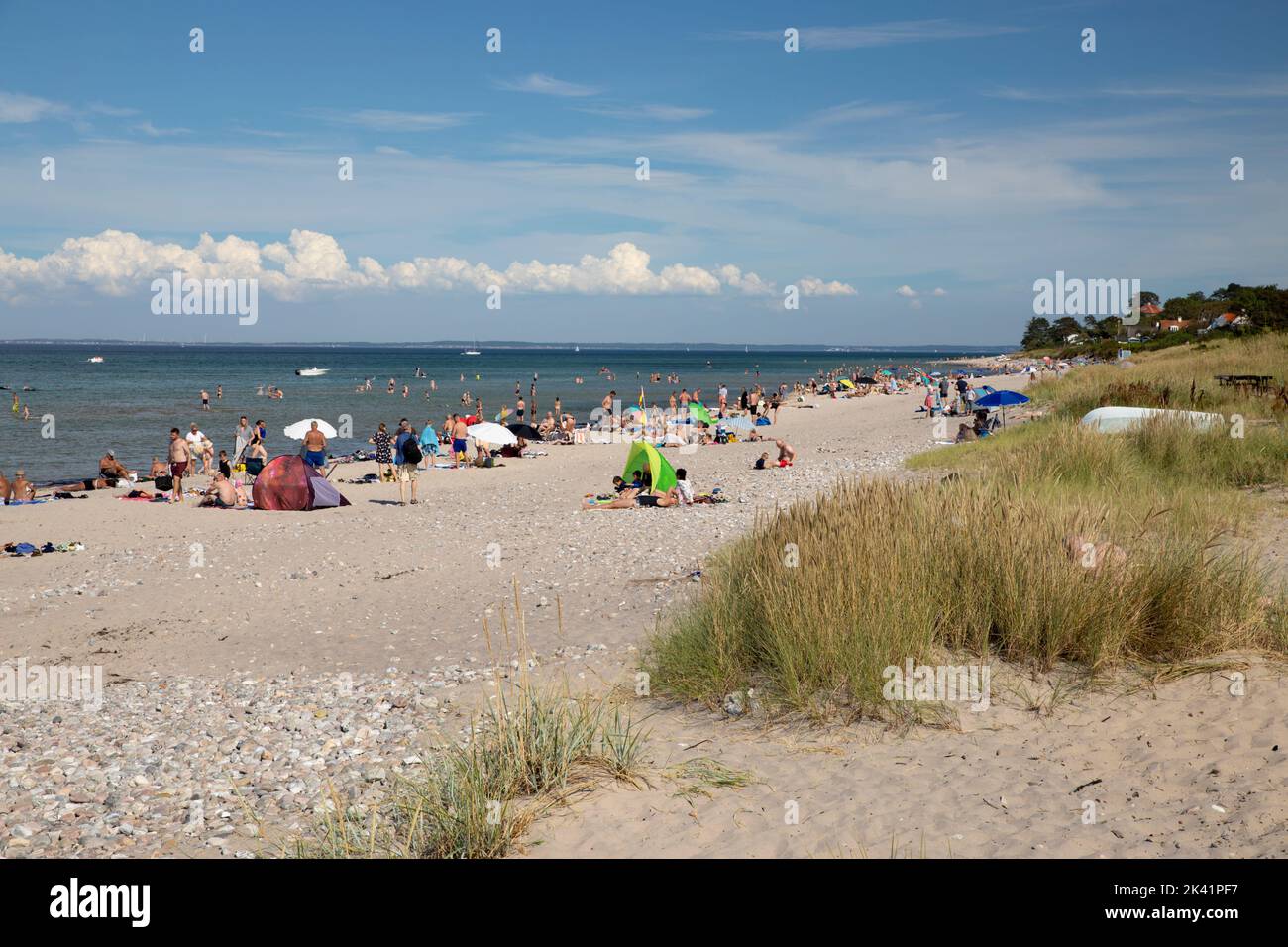 Dronningmolle beach on sunny summer afternoon, Dronningmolle, Zealand, Denmark, Europe Stock Photo