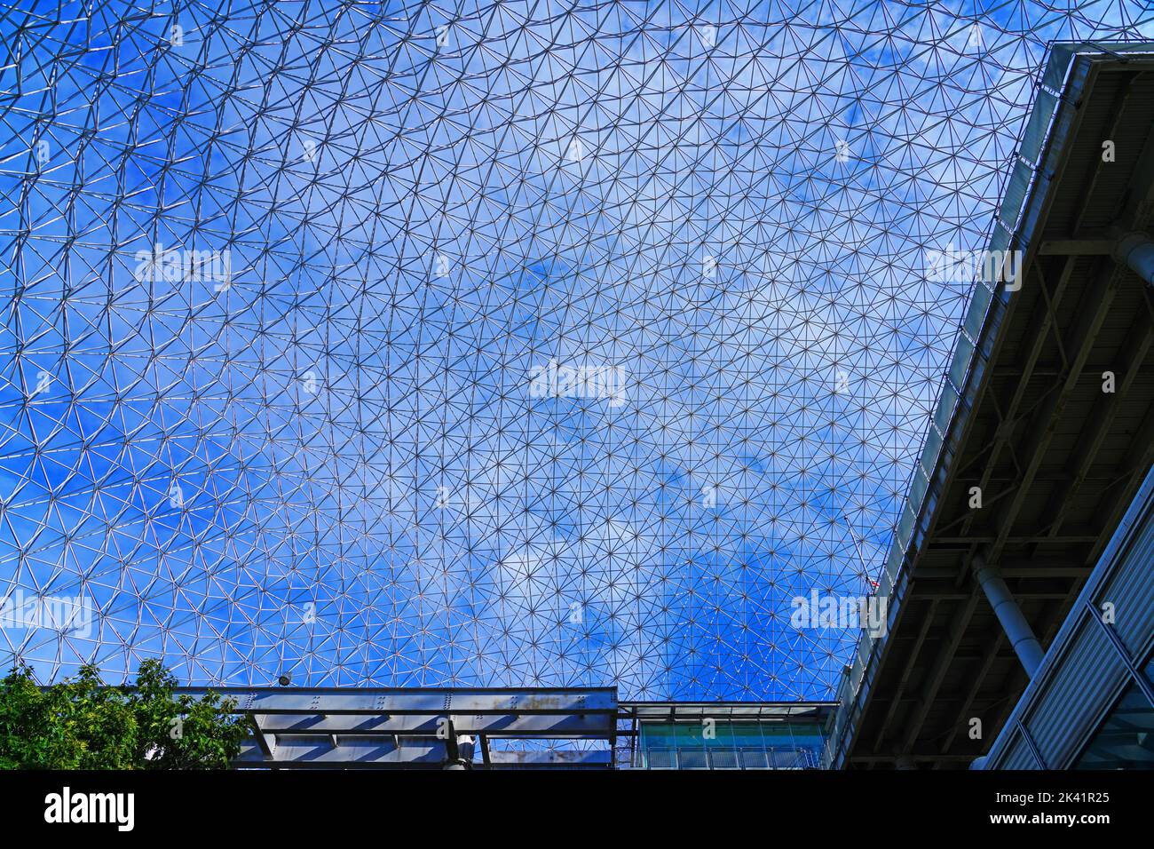 MONTREAL, CANADA -14 SEP 2022- View of the Montreal Biosphere, an environment museum in a former Expo 67 pavilion located in Parc Jean Drapeau on St H Stock Photo