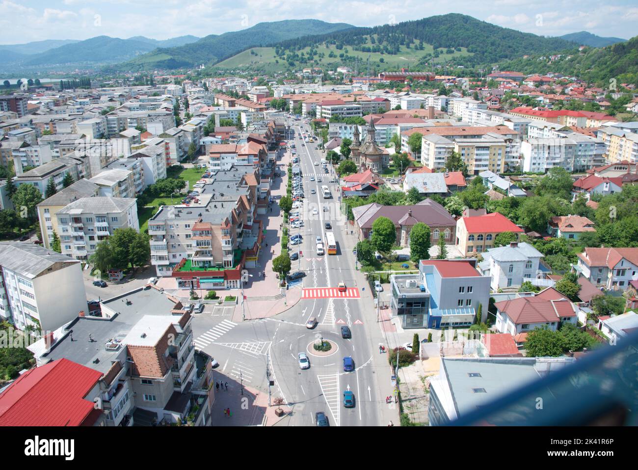 Top view scene in Piatra Neamt Stock Photo