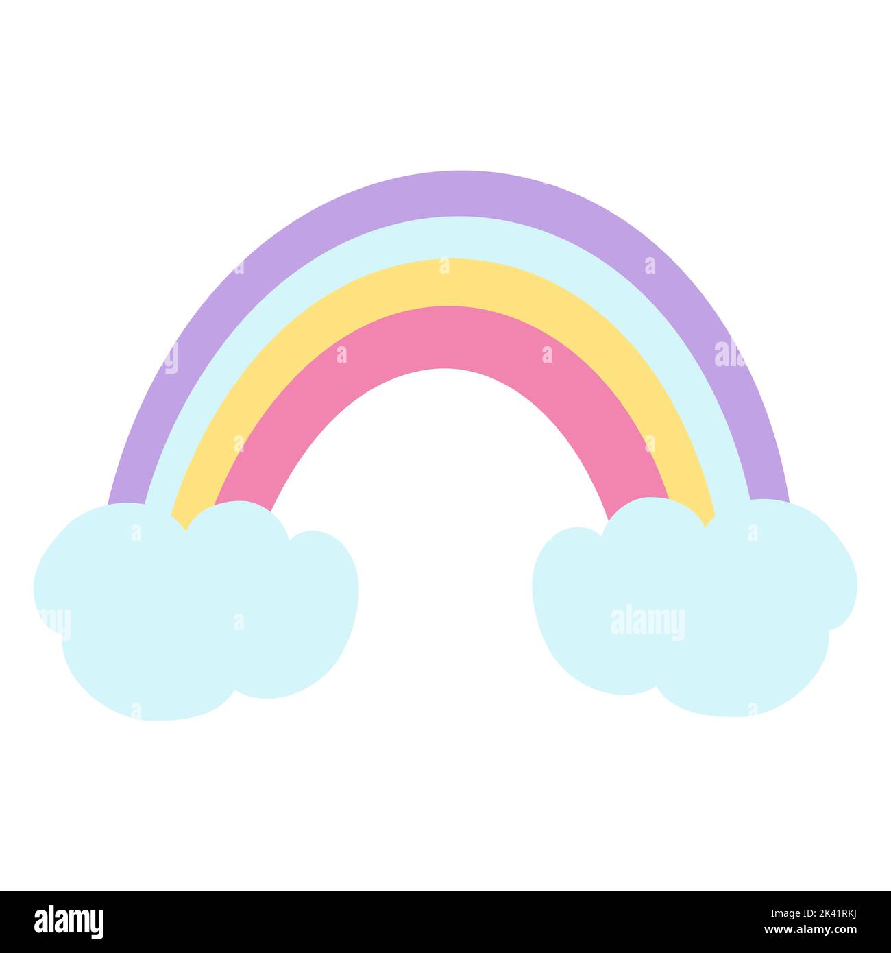 Groovy rainbow, pop girly sticker in 60s 70s retro style. Vector illustration of cartoon stickers, nostalgia 1980 1990 . Stock Vector