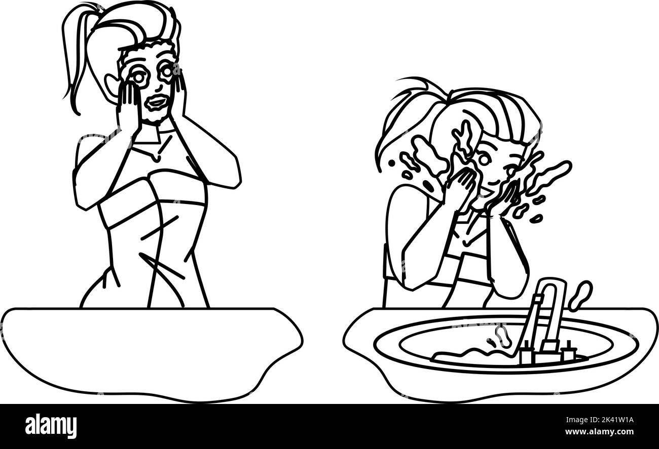 face wash woman vector Stock Vector Image & Art Alamy