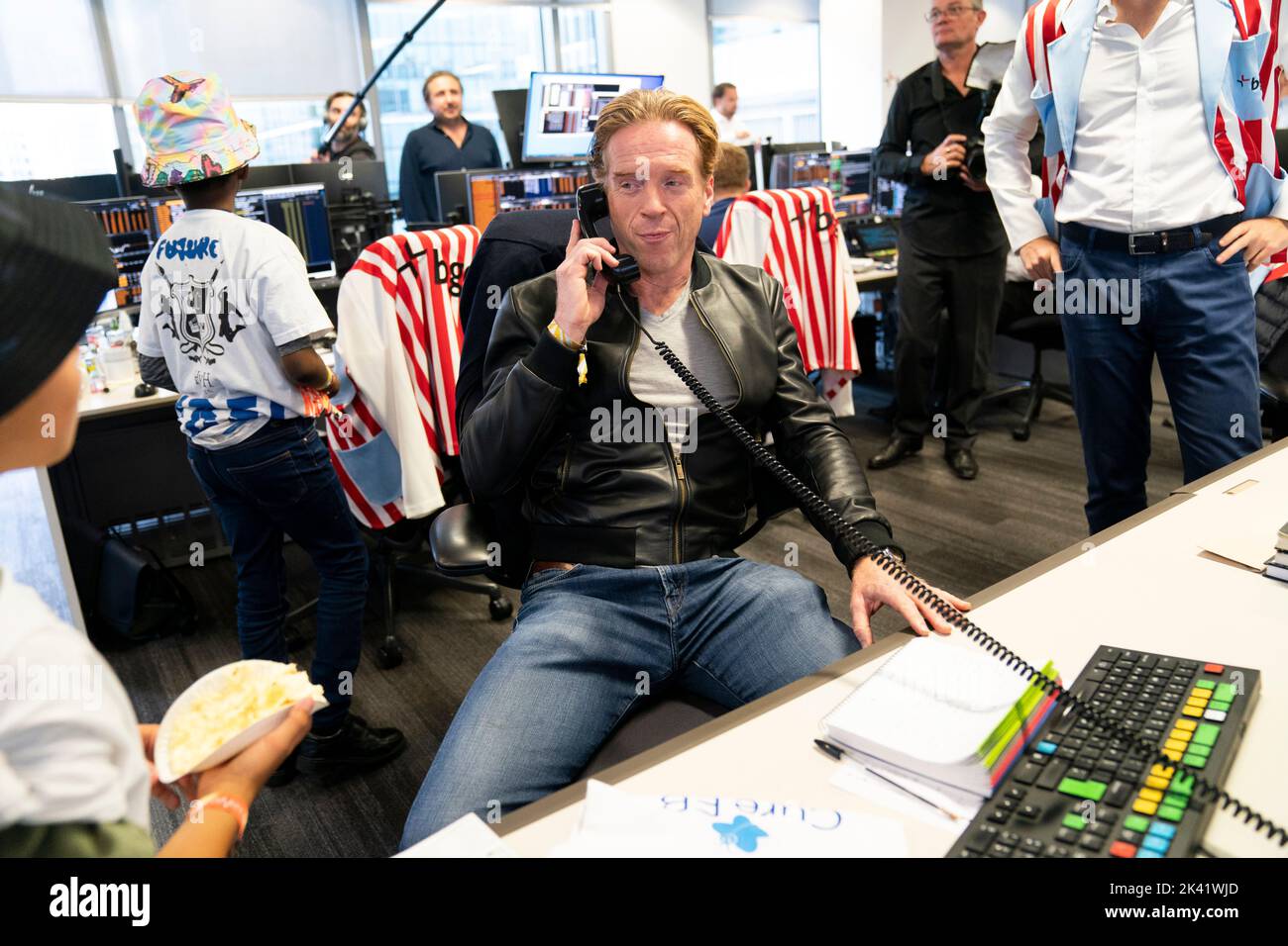 Damian Lewis during the BGC annual charity day at Canary Wharf in London, in commemoration of BGC's 658 colleagues and the 61 Eurobrokers employees lost on 9/11. Over the past 18 years, approximately 192 million US Dollars has been raised as a direct result of the charity day. Picture date: Thursday September 29, 2022. Stock Photo