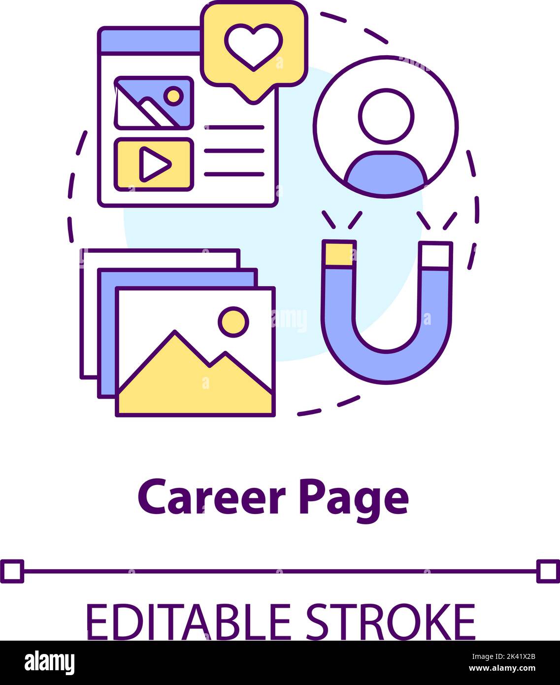 Career page concept icon Stock Vector