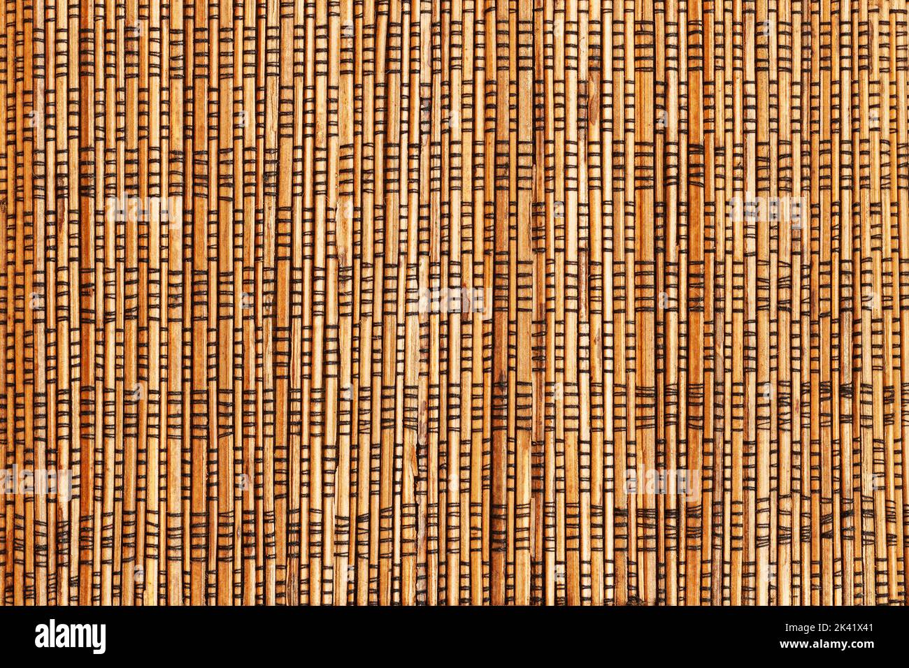 Bamboo cane matting, natural background texture closeup Stock Photo