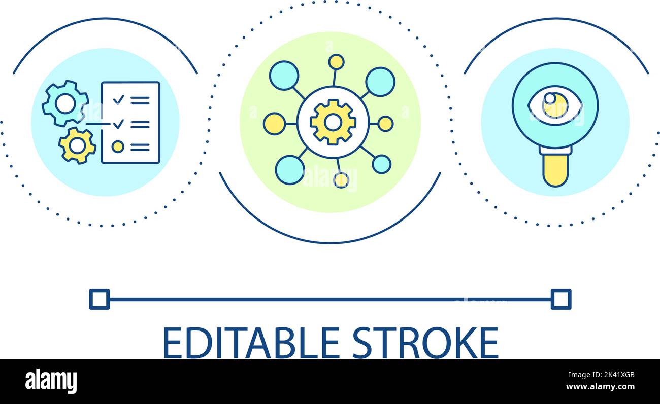Systematization in data analytics loop concept icon Stock Vector