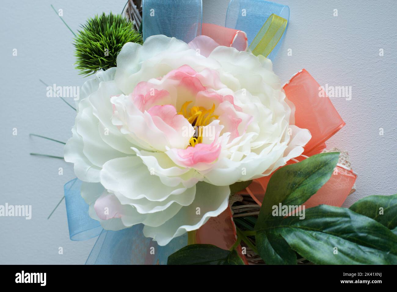 Big artificial white flower Stock Photo Alamy
