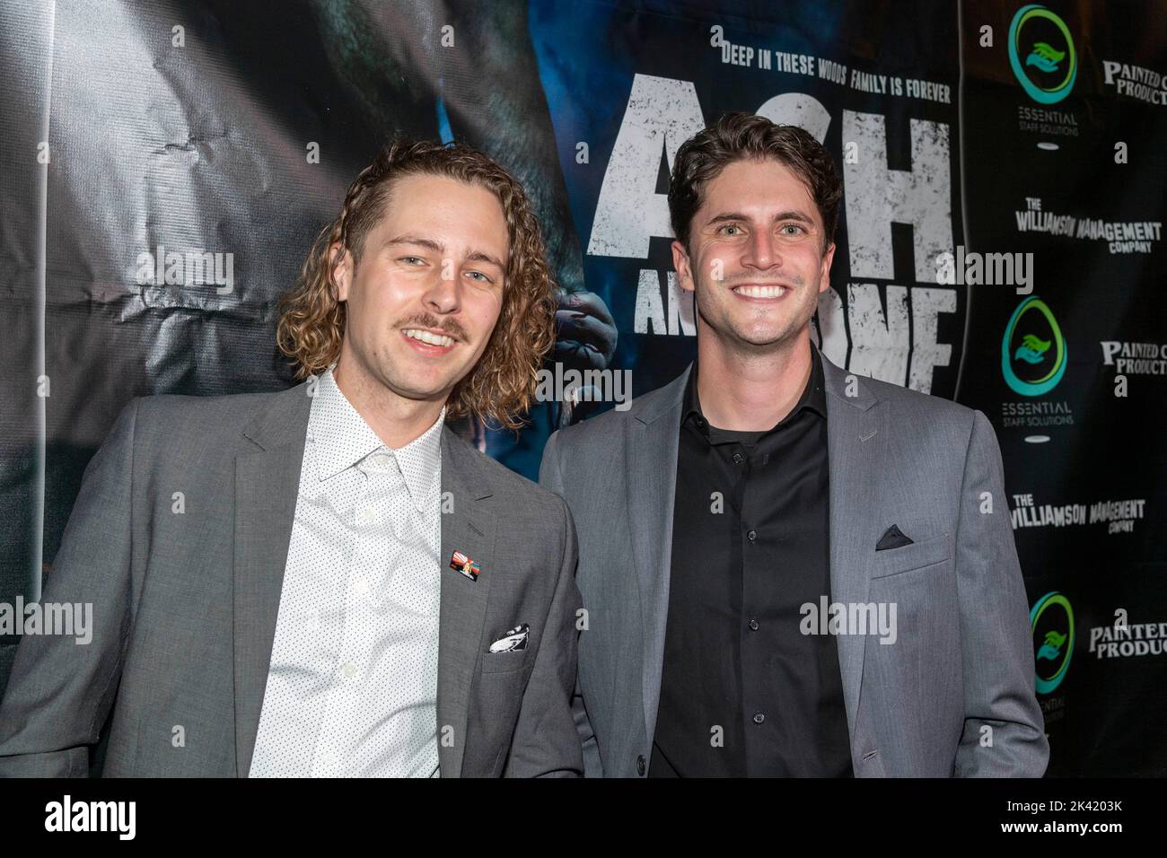 Encino, CA, September 28, 2022, Victor Lord, Bret Miller attend Los Angeles Premiere of 'Ash and Bone' at Laemmle Town Center 5, Encino, CA on September 28, 2022 Stock Photo