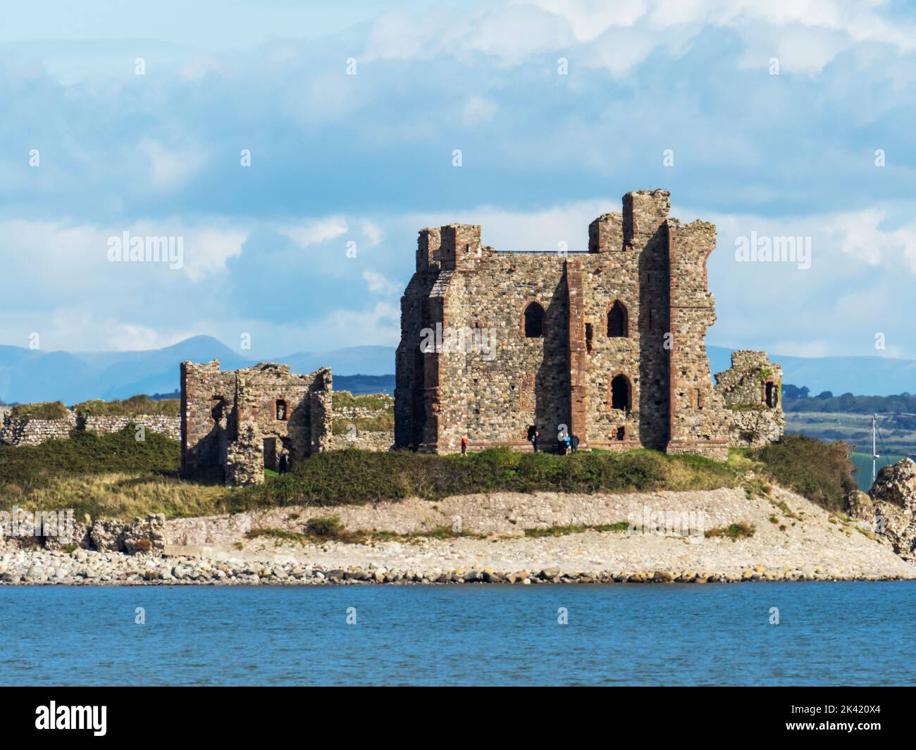 Piel Castle on Piel Island from Walney, Cumbria, UK. Stock Photo