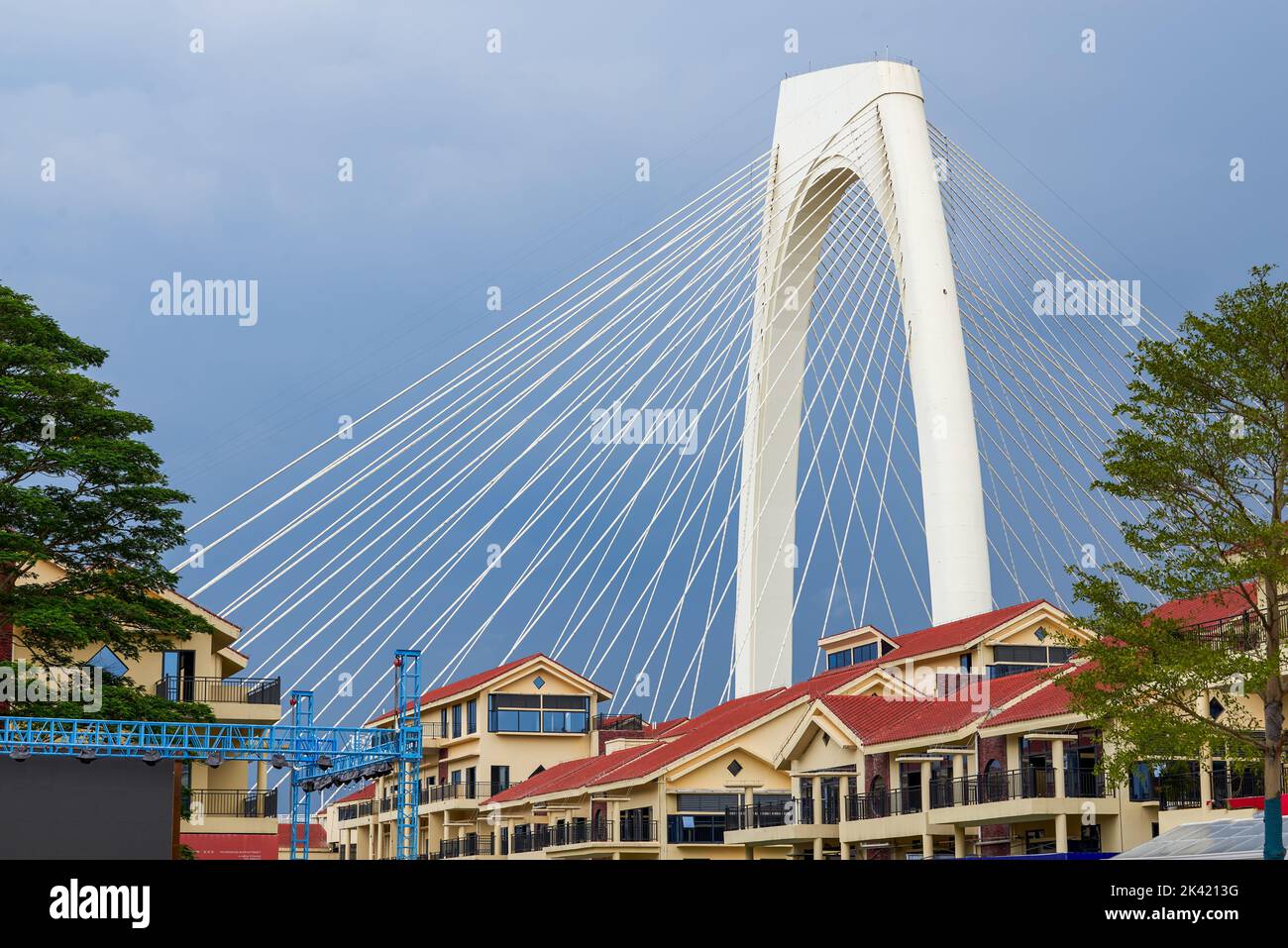 Closeup of Qingshan Bridge in Nanning, Guangxi, China Stock Photo