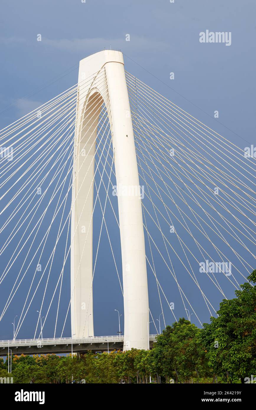 Closeup of Qingshan Bridge in Nanning, Guangxi, China Stock Photo
