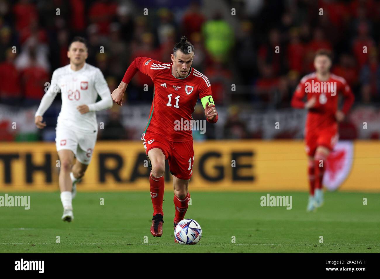 Gareth Bale of Wales in action. UEFA Nations league, group D match, Wales v Poland at the Cardiff city stadium in Cardiff, South Wales on Sunday 25th Stock Photo