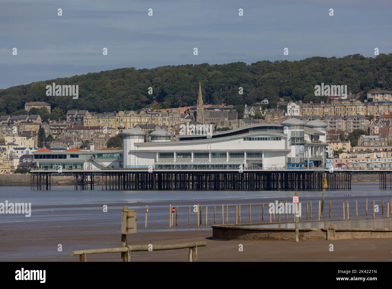 Weston Grand Pier at low tide Stock Photo