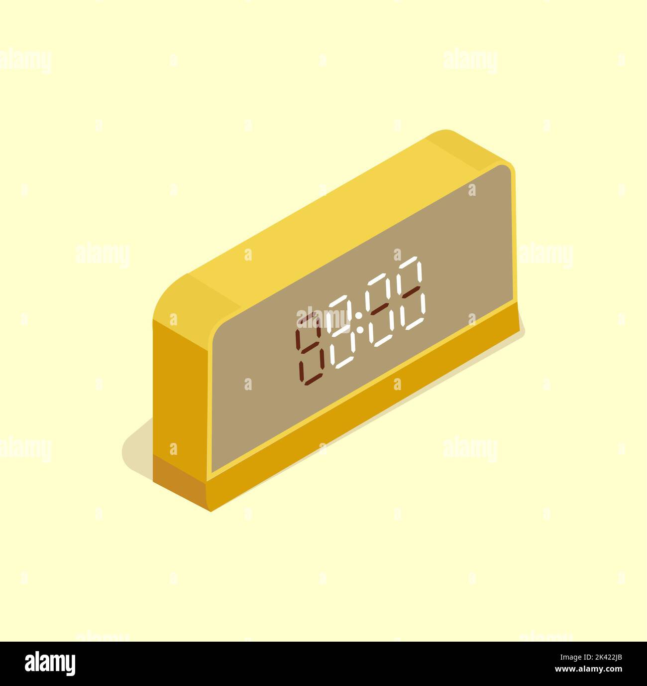 yellow electronic alarm clock. good morning time Stock Photo Alamy