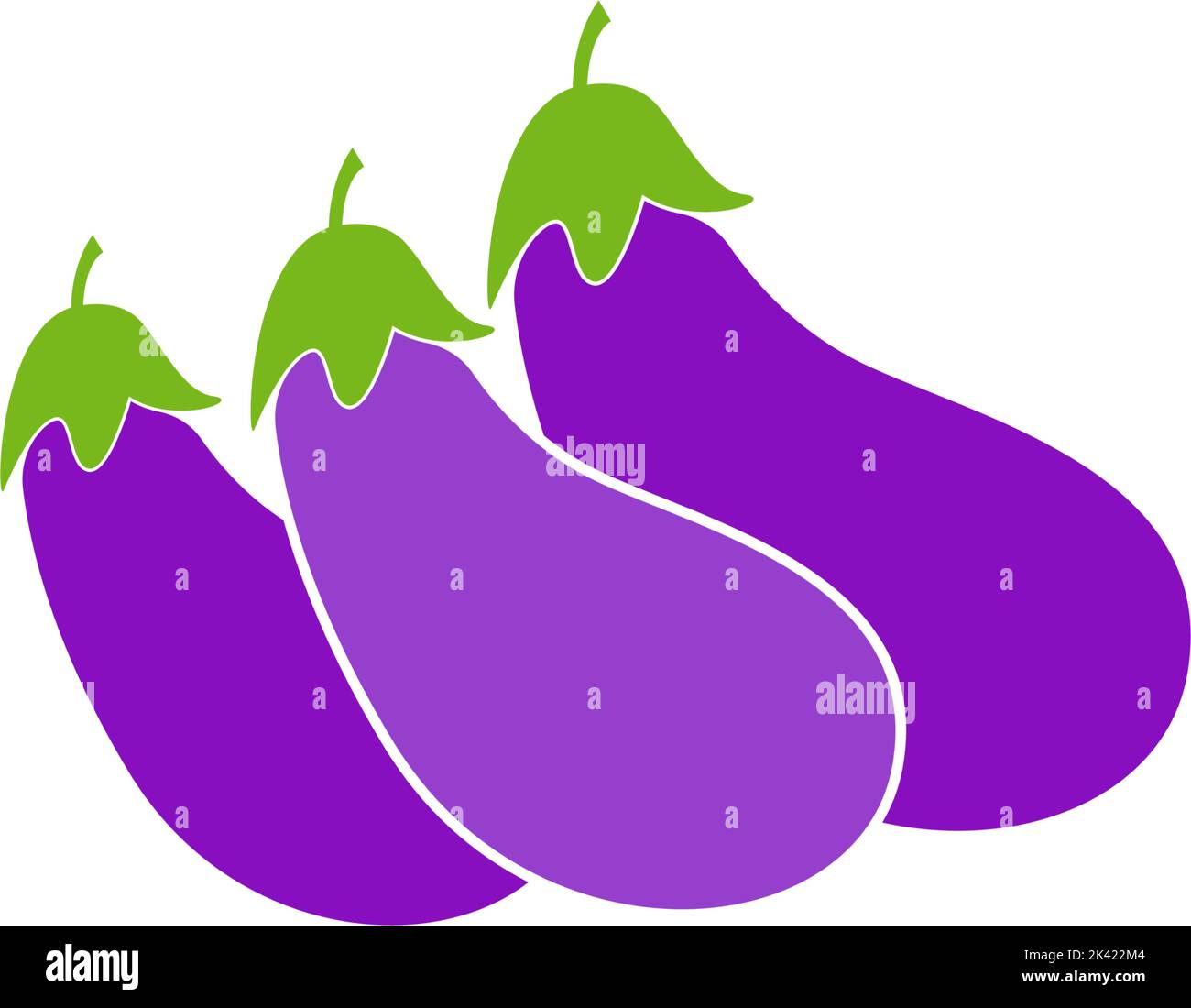 Eggplant icon logo design illustration template Stock Vector
