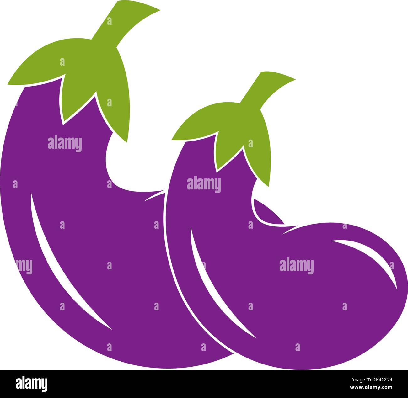 Eggplant icon logo design illustration template Stock Vector