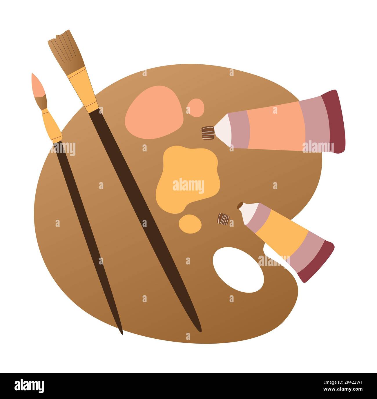 Painting tools elements cartoon colorful vector set. Art supplies