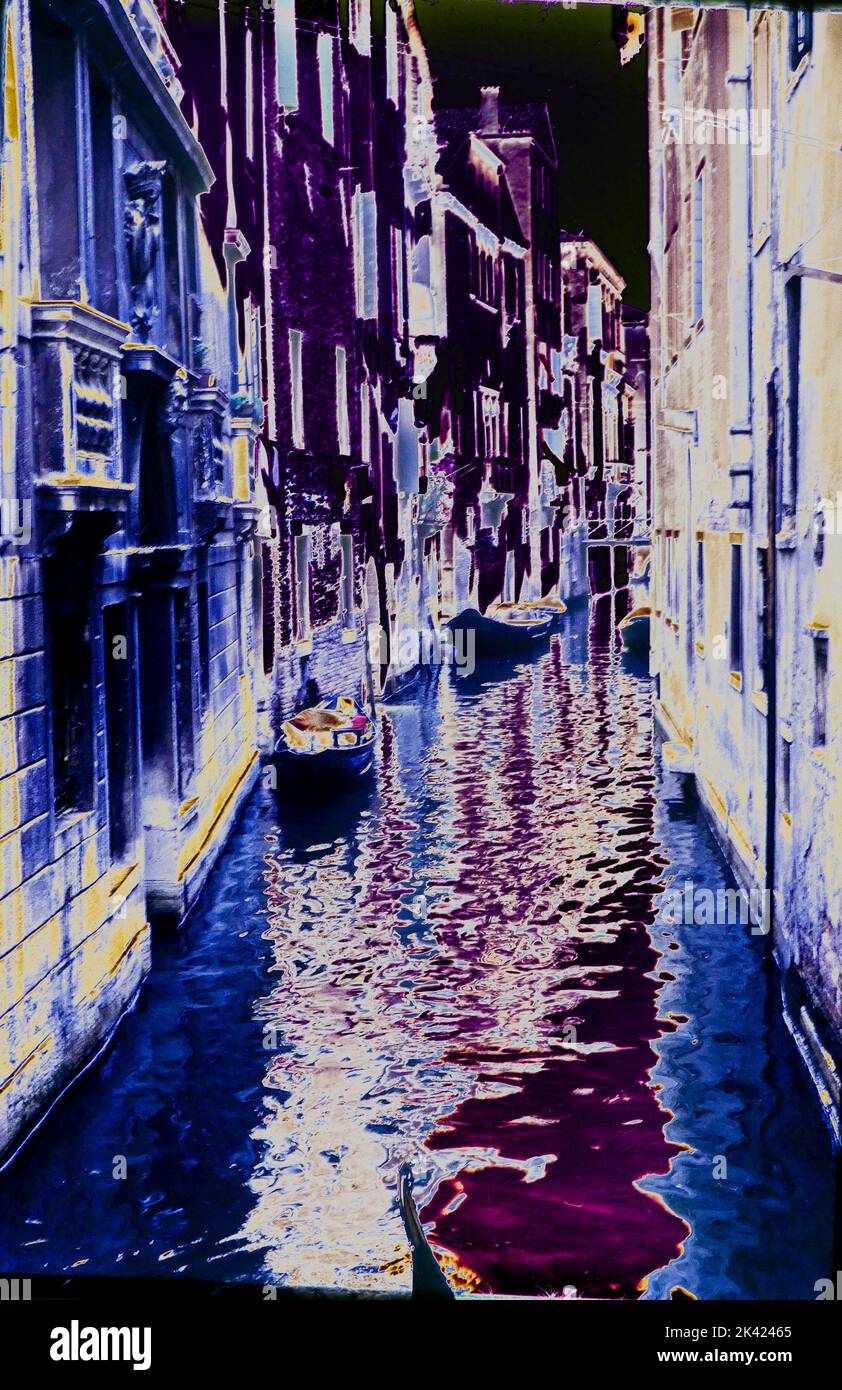 Venice, digitally altered picture, Italy Stock Photo